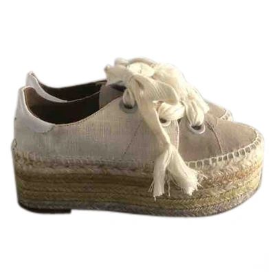 Pre-owned Chloé Leather Espadrilles In Beige