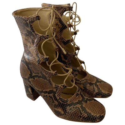 Pre-owned Zimmermann Leather Ankle Boots In Brown