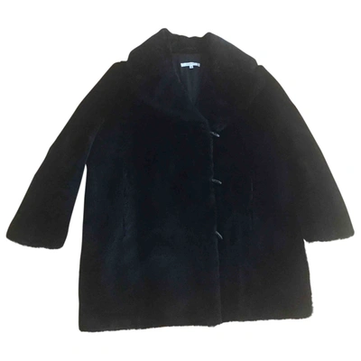 Pre-owned Carven Black Faux Fur Coat