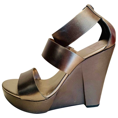 Pre-owned Diane Von Furstenberg Leather Heels In Metallic