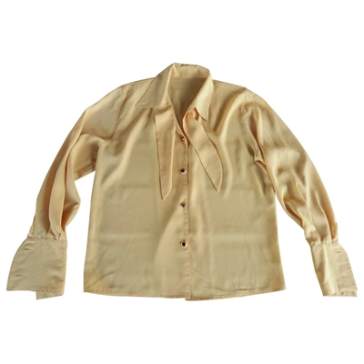 Pre-owned Burberry Yellow Polyester Top