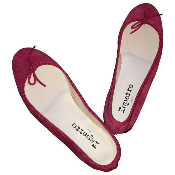 Pre-Owned Repetto Pink Suede Ballet Flats | ModeSens