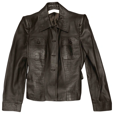 Pre-owned Valentino Leather Jacket In Brown