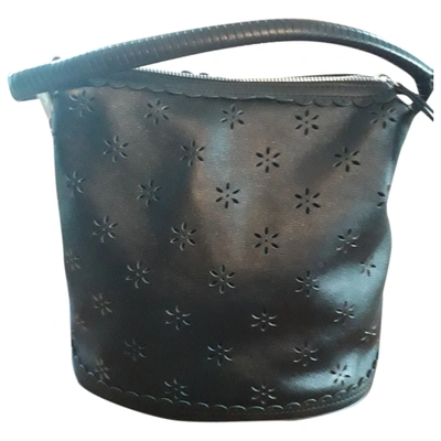 Pre-owned Kenzo Pagodon Leather Handbag In Black