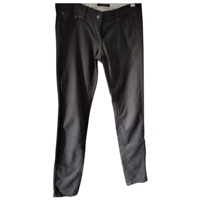 Pre-owned Daniele Alessandrini Wool Slim Pants In Grey