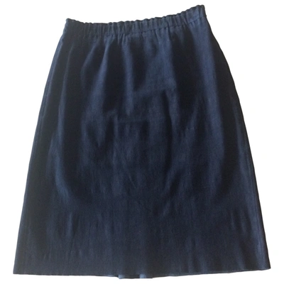 Pre-owned Stouls Navy Suede Skirt