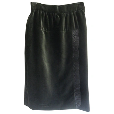 Pre-owned Givenchy Velvet Mid-length Skirt In Green