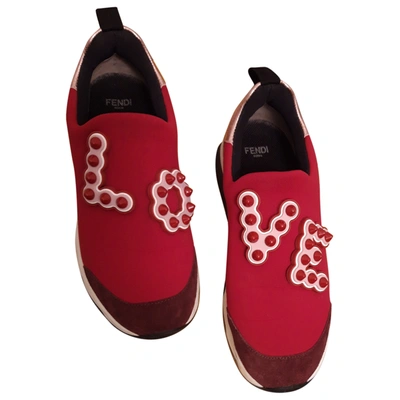 Pre-owned Fendi Cloth Trainers In Red