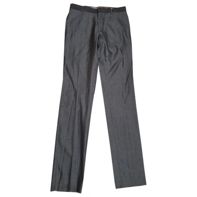 Pre-owned Daniele Alessandrini Wool Trousers In Grey