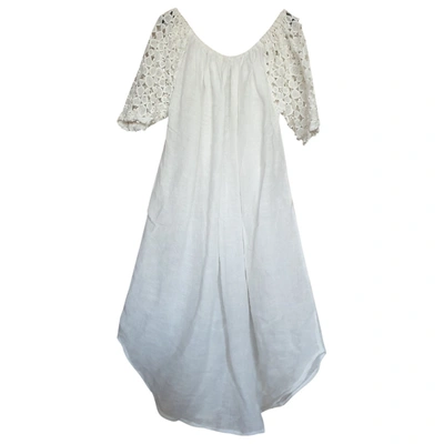 Pre-owned Sunday Somewhere Linen Tunic In White