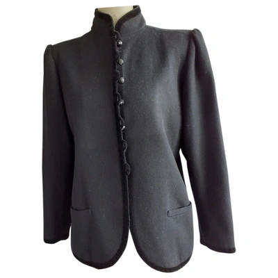 Pre-owned Emanuel Ungaro Wool Coat In Black
