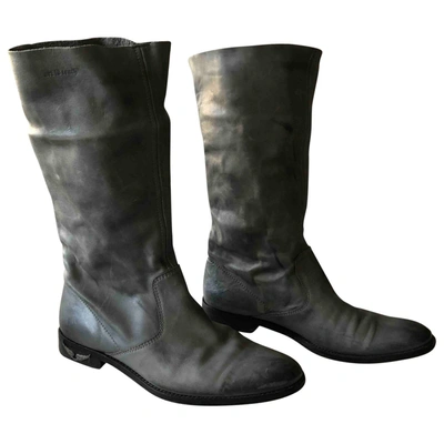 Pre-owned Zadig & Voltaire Leather Boots In Grey