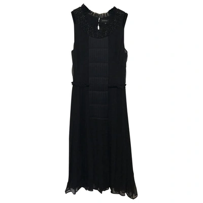 Pre-owned Barbara Bui Silk Mid-length Dress In Black