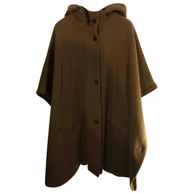 Pre-owned Mauro Grifoni Wool Poncho In Camel