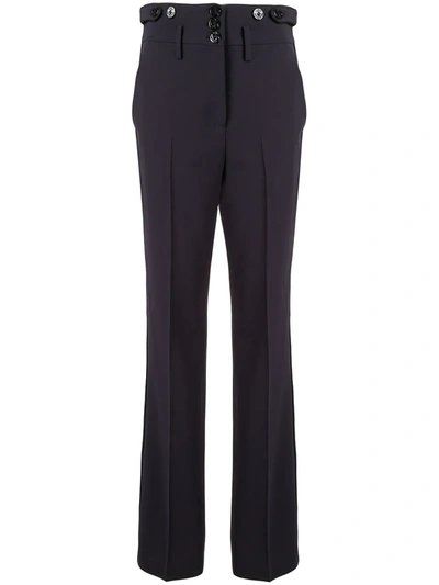 N°21 High Waist Buttoned Trousers In Blue