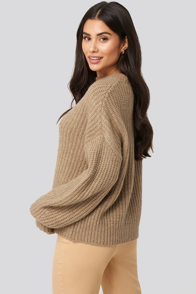 Dilara X Na-kd Dropped Shoulder Oversized Knitted Sweater - Beige In Pale  Mauve | ModeSens