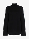 Frame Turtleneck Relaxed-fit Recycled Cashmere Jumper In Black