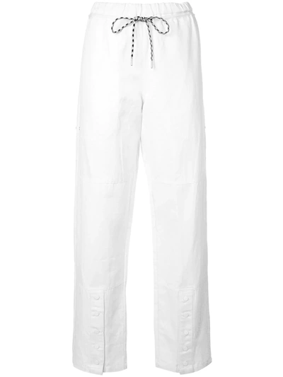 Proenza Schouler Pswl Drawstring Straight Trousers In White