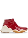 Fendi Ffluid Runner Glossy Patent Neoprene Trainers In Red