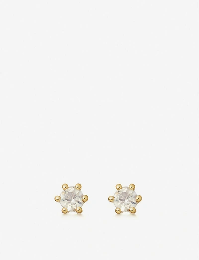 Astley Clarke Linia Moonstone And 18ct Gold-plated Sterling Silver Stud Earrings