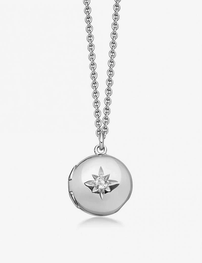 Astley Clarke Small Astley 18ct Sterling Silver And White Sapphire Locket