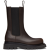 Bottega Veneta Lug Rubber-trimmed Leather Chelsea Boots In Nero