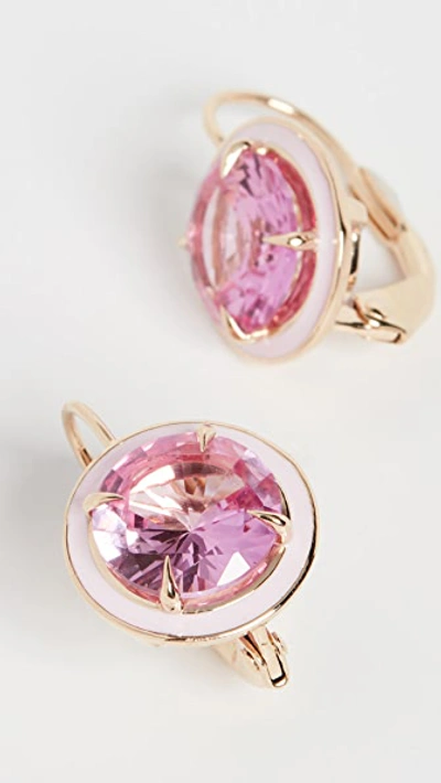 Alison Lou 14k Pink Sapphire Round Cocktail Earrings