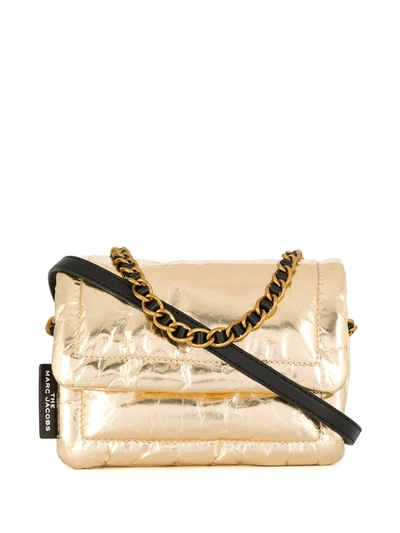Marc Jacobs Mini The Pillow Metallic Leather Crossbody Bag In Gold