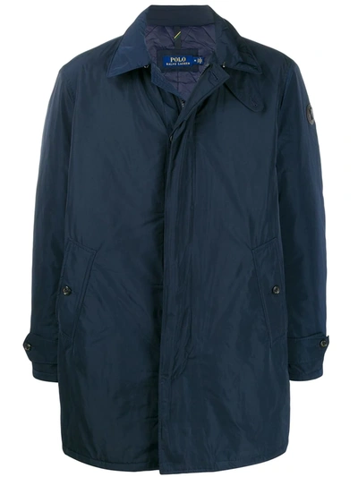 Polo Ralph Lauren Fitted Single-breasted Parka In Blue