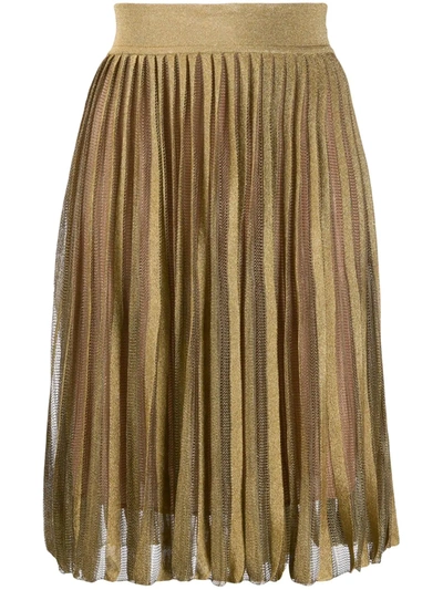Alberta Ferretti Pull-on Knitted Skirt In Gold
