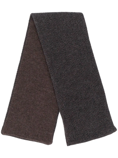 N•peal Herringbone Scarf In Brown