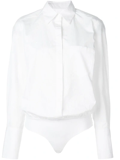 Alix Nyc Howard Shirt Bodysuit In White