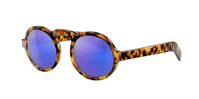 Giorgio Armani Ar803m Tortoiseshell Acetate Sunglasses In Grey Mirror Blue