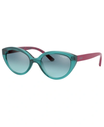 Vogue Eyewear Jr. Sunglasses, Vj2002 46 In Transparent Green/light Azure Mirror Silver Grad