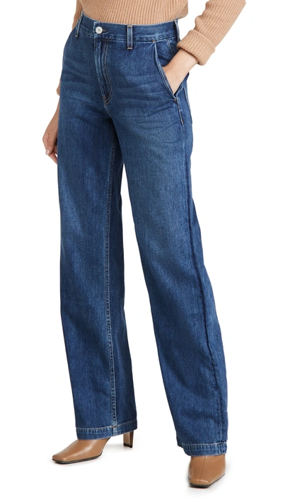 Trave 'harper' Raw Hem Cropped Stove Pipe Jeans In Blue