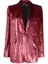 Ann Demeulemeester Striped Textured Blazer In Pink