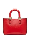 Fendi Small Ff Gloria Tote In F19t8-cardinale Red+ Soft