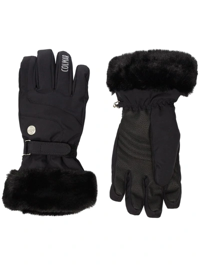 Colmar Black Waterproof Faux Fur Ski Gloves