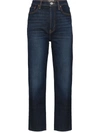 Re/done Ultra High Rise Stove Pipe Straight Jean In Blue