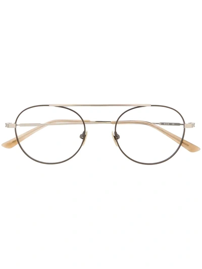 Calvin Klein Pilot-frame Glasses In Gold