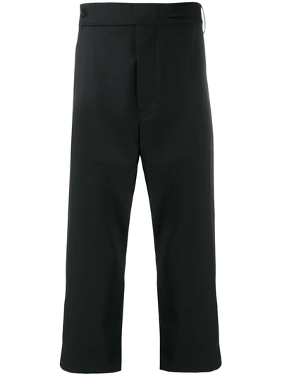 Odeur Dropped Crotch Cropped Trousers In Black