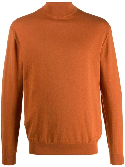 N•peal Mock Neck Jumper In Orange