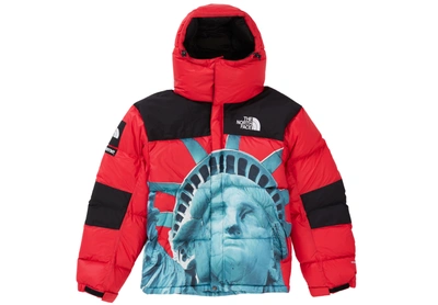 Pre-owned Supreme  The North Face Statue Of Liberty Baltoro Jacket Red