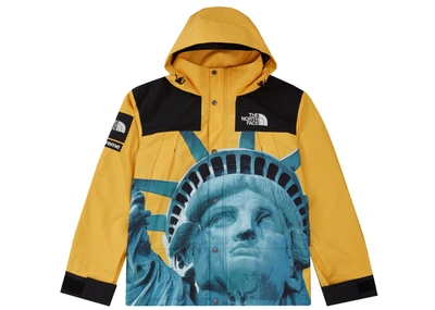 Pre-owned Supreme  The North Face Statue Of Liberty Mountain Jacket Yellow
