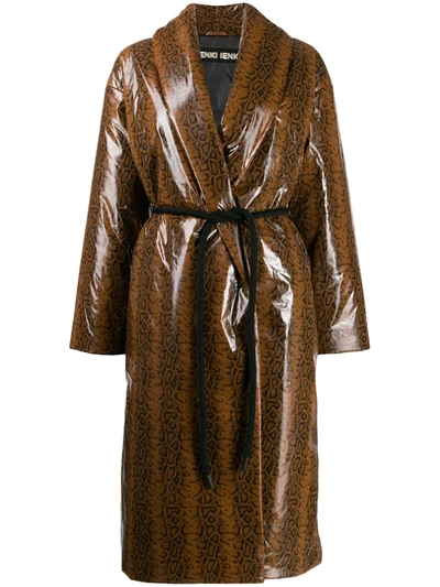 Ienki Ienki Oversized Dressing Gown Coat In Brown