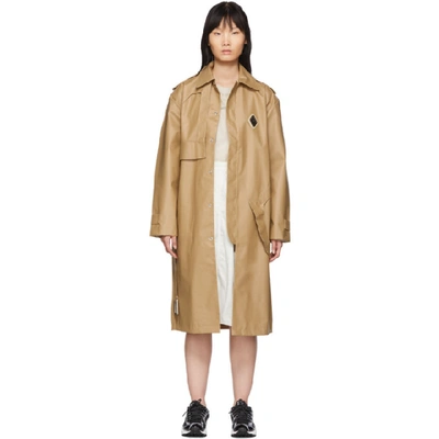 A-cold-wall* Beige Design Lined Mac Trench Coat In Bone