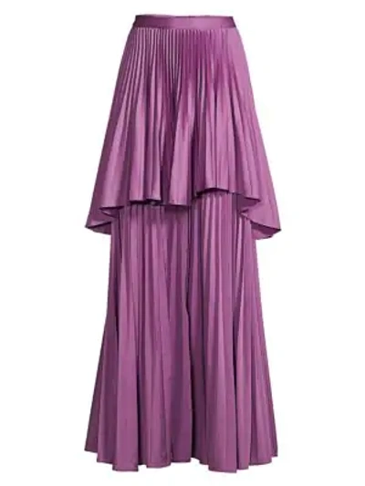 Flor Et.al Campeche Pleated Maxi Skirt In Mulberry