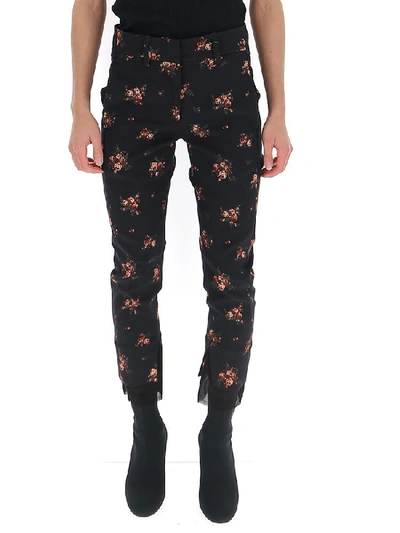 Ann Demeulemeester Floral Print Pants In Black/red