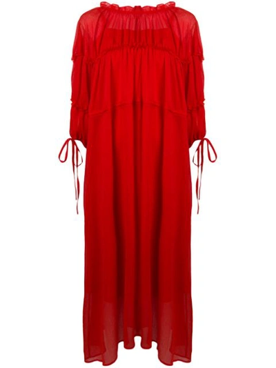 Rejina Pyo Tia Organza Midi Dress In Red