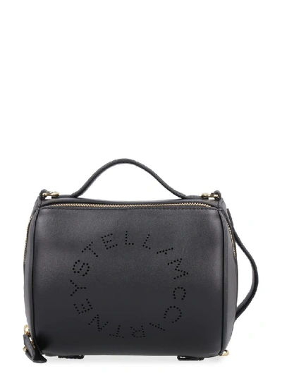 Stella Mccartney Small Faux Leather Boston Bag In Black